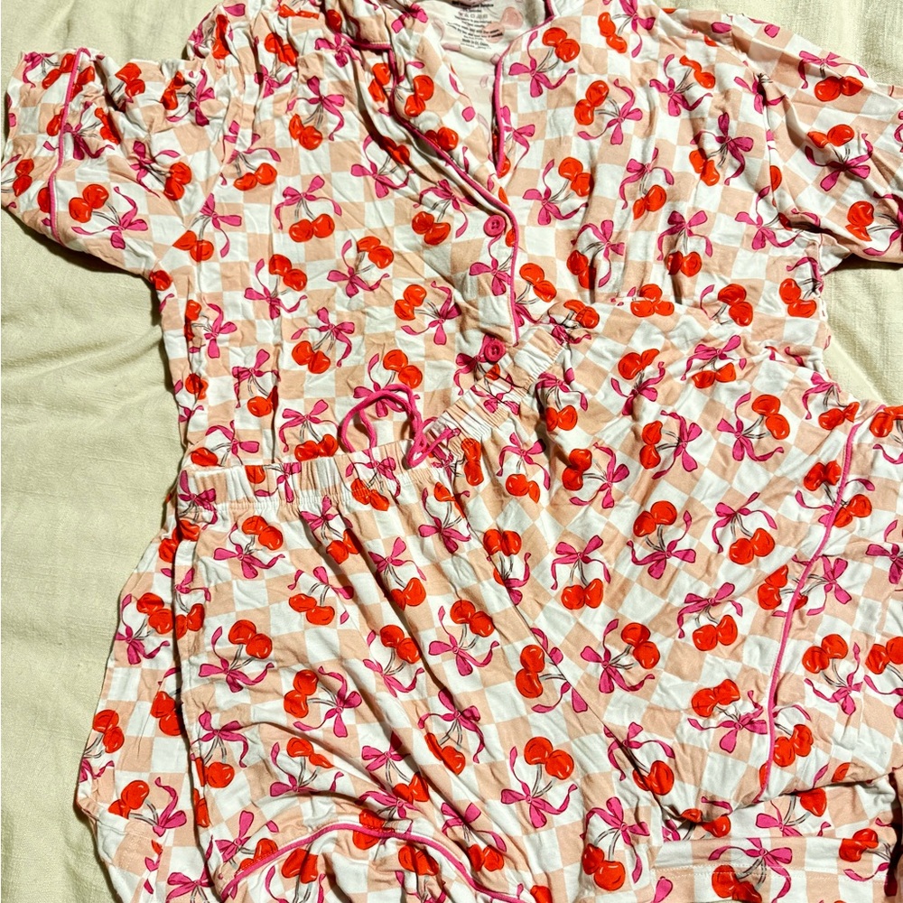 Cherry and Bow Print Pajamas